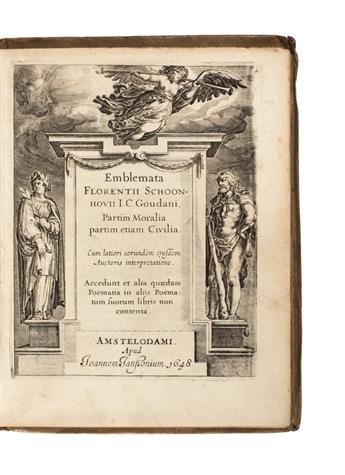 EMBLEM LITERATURE  SCHOONHOVIUS, FLORENTIUS. Emblemata. 1648